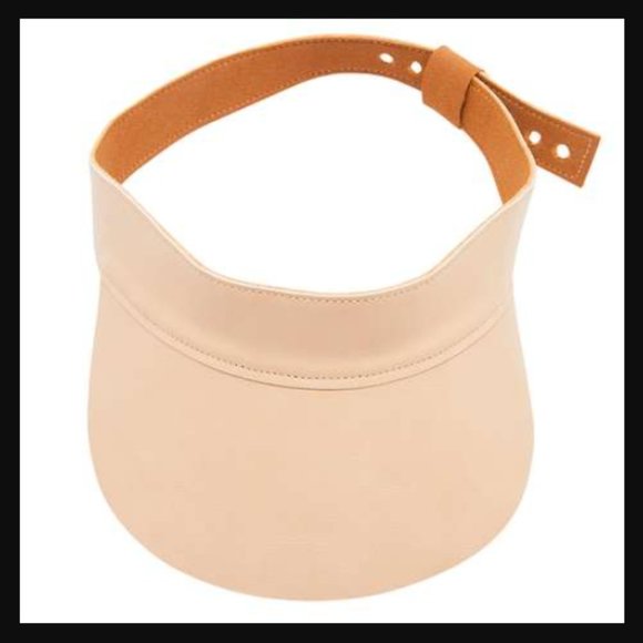 NWT Lack of Color Tan Beige Vegan Faux Leather Adjustable Visor Hat Cap $150.00 - Picture 4 of 12